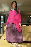 Paloma Bubble Hem Midi Skirt Damson